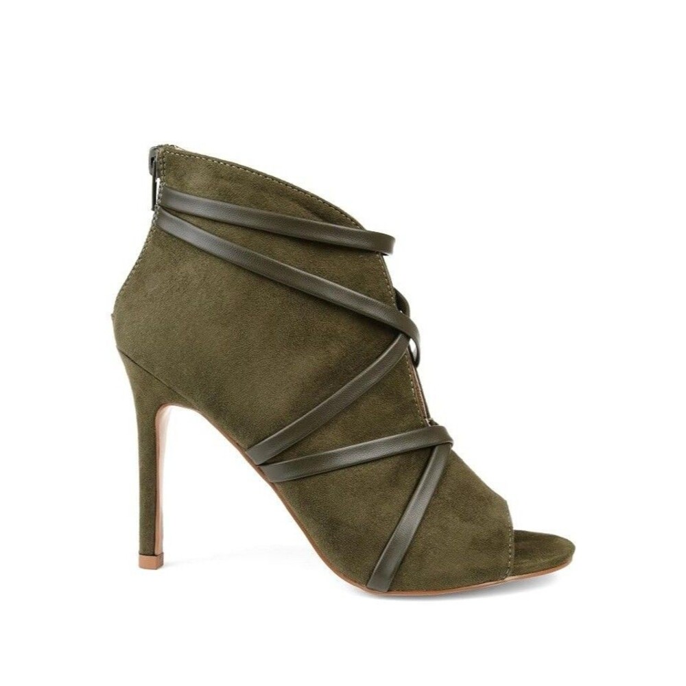 Journee Collection Womens 8.5 M Olive Faux Suede Samara Pumps Heels NIB LL9